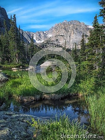 Loch Vale in Rocky Mountain National Park Stock Photo