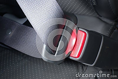 Lock car seatbelt Stock Photo