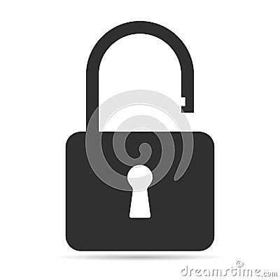 Lock classic design shadow icon, keyhole web button shape, secure vector illustration Vector Illustration