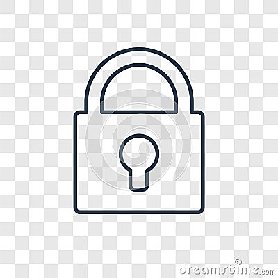Lock concept vector linear icon isolated on transparent background, Lock concept transparency logo in outline style Vector Illustration
