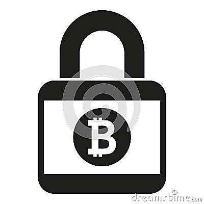 Lock crypto data icon simple vector. Block chain Vector Illustration