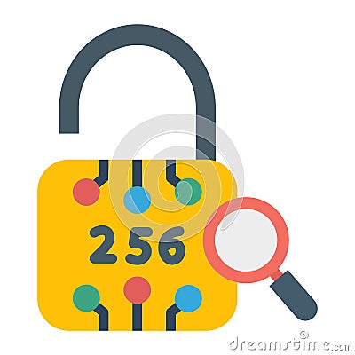 Lock, cryptographic hash, cryptographic algorithm, secure hash fully editable vector icons Vector Illustration
