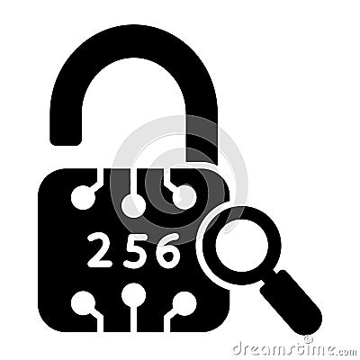 Lock, cryptographic hash, cryptographic algorithm, secure hash fully editable vector icons Vector Illustration