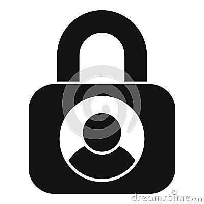 Lock data person icon simple vector. Scan signature Stock Photo