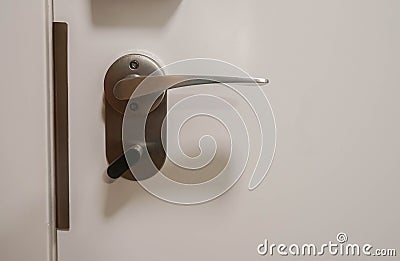 Lock and door knob in the modern hotel for security Stock Photo