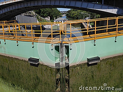 Lock gate on the Erie Canal Stock Photo