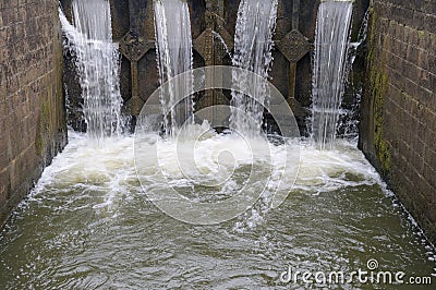 Lock gates, Dirol, Nievre, Burgundy Stock Photo