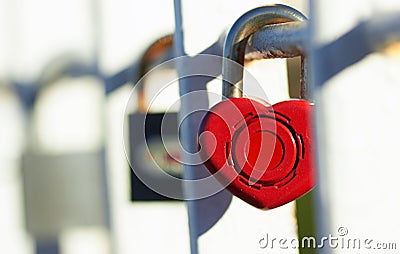 Lock with heart Stock Photo