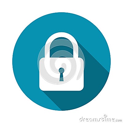 Lock icon in the circle Cartoon Illustration