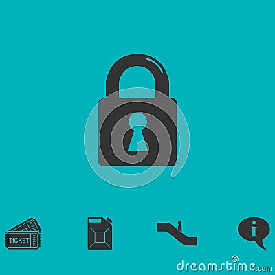 Lock icon flat Vector Illustration