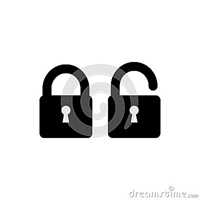 Lock icon, simple sign in flat style Vector Illustration