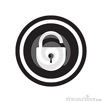 Lock icon vector isolated on white background, Lock sign Vector Illustration