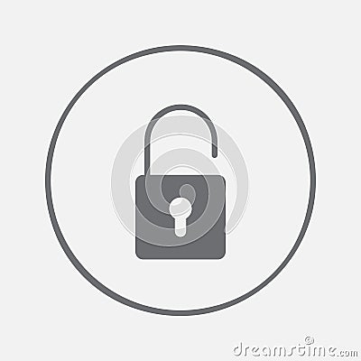 Lock icon vector, solid illustration, pictogram isolated on gray. Vector Illustration