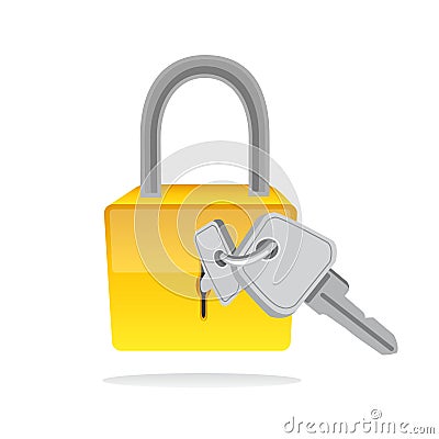 Lock and key vector icon Vector Illustration