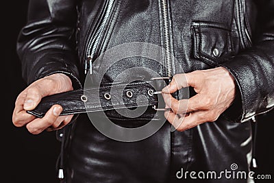 Lock leather jackets Stock Photo