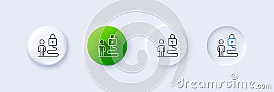 Lock line icon. Security access sign. Line icons. Vector Stock Photo
