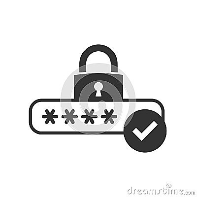 Lock, login, password, safe security icon Vector illustration flat design Cartoon Illustration