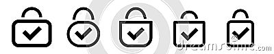 Lock minimalistic line icon. Protection security symbol Vector Illustration