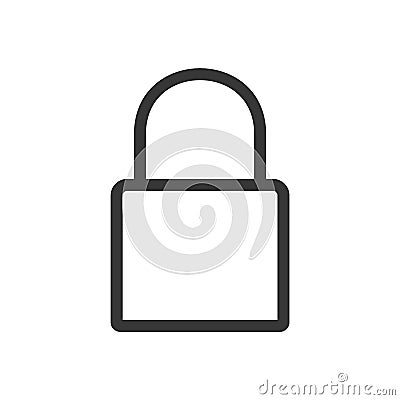 Lock outline vector. Lock flat style icon. Security sign. Lock Icon in trendy flat style isolated on white background. Vector Illustration