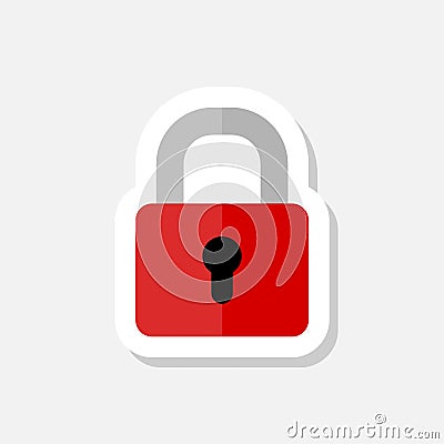 Lock, password icon. Locked padlock sticker Stock Photo