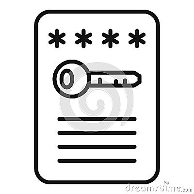 Lock password icon outline vector. Data cipher Vector Illustration