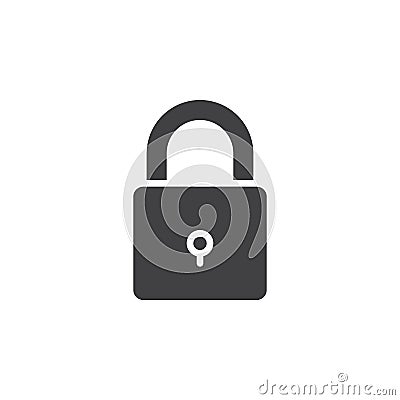 Lock, password icon vector, filled flat sign, solid pictogram isolated on white. Vector Illustration