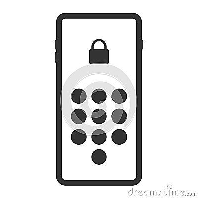 Lock phone icon Vector Illustration