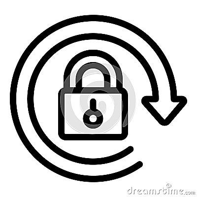 Lock secure icon, outline style Vector Illustration