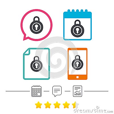 Lock sign icon. Locker symbol. Vector Illustration