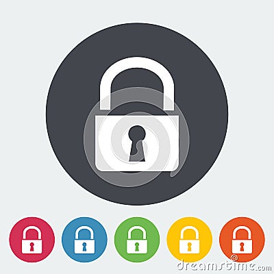 Lock single icon. Vector Illustration