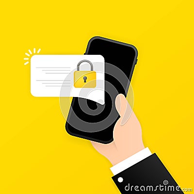 Lock smartphone icon. Secure code. Element of cyber security icon for mobile concept and web apps. Lock in a smart phone can be Vector Illustration