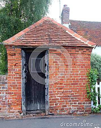 Brick built prison or Pillory in Essex Stock Photo