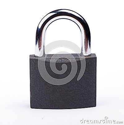 Lock on a white background. Castle close-up. Protection of property. Security of money Editorial Stock Photo