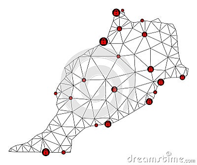 Lockdown Polygonal Network Mesh Vector Map of Morocco Vector Illustration