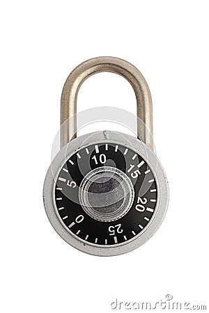 Locked combination padlock Stock Photo