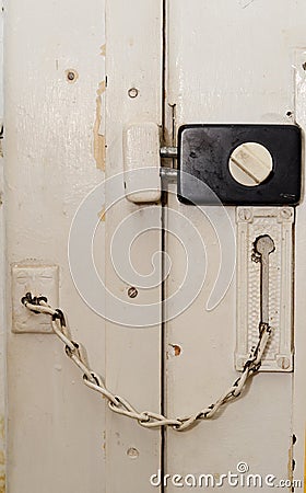 Locked door Stock Photo