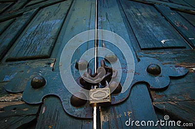 Locked door Stock Photo