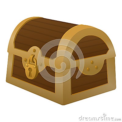 Locked dower chest icon, cartoon style Vector Illustration