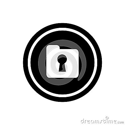 Locked folder logo, secret document icon, protected web folder, folder and lock symbol - Vector Vector Illustration
