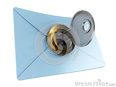 Locked mail Cartoon Illustration