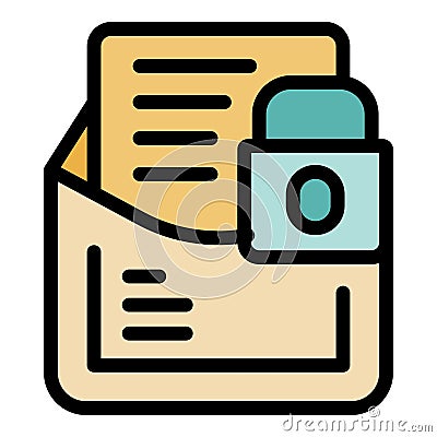 Locked mail icon vector flat Vector Illustration