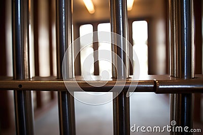 locked metal bars of a court entrance Stock Photo