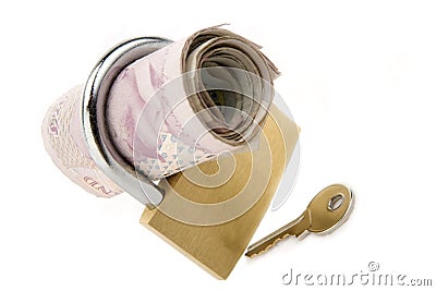 Locked Money Stock Photo