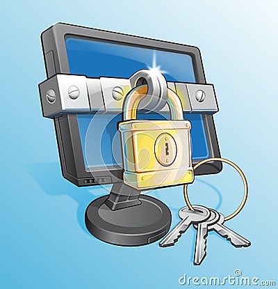 Locked Monitor Stock Photo