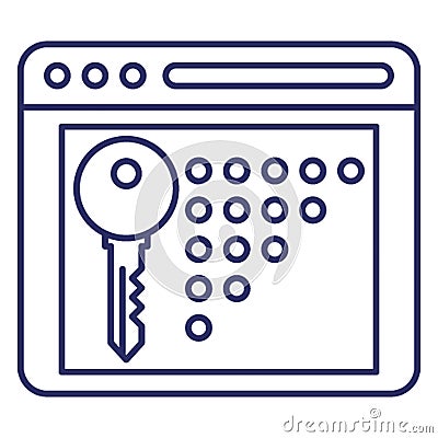 Locked website, need password Vector Icon which can easily modify or edit Vector Illustration