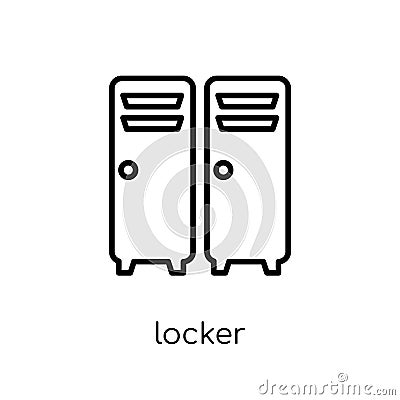 Locker icon. Trendy modern flat linear vector Locker icon on white background from thin line Gym and fitness collection Vector Illustration