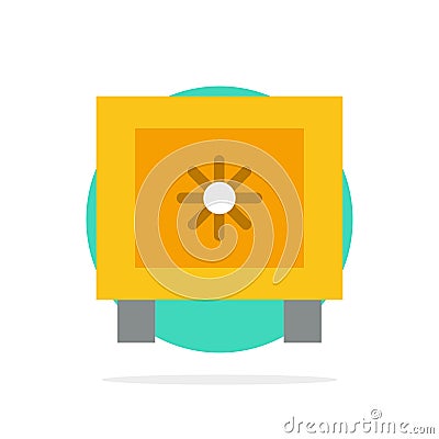 Locker, Lock, Global, Logistic Abstract Circle Background Flat color Icon Vector Illustration