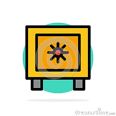 Locker, Lock, Global, Logistic Abstract Circle Background Flat color Icon Vector Illustration