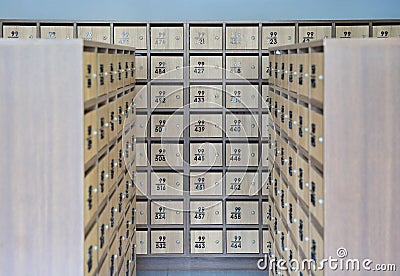 Locker post box or mail box room Stock Photo