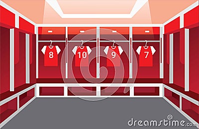 Locker room, dressing room soccer team illustration vector Vector Illustration